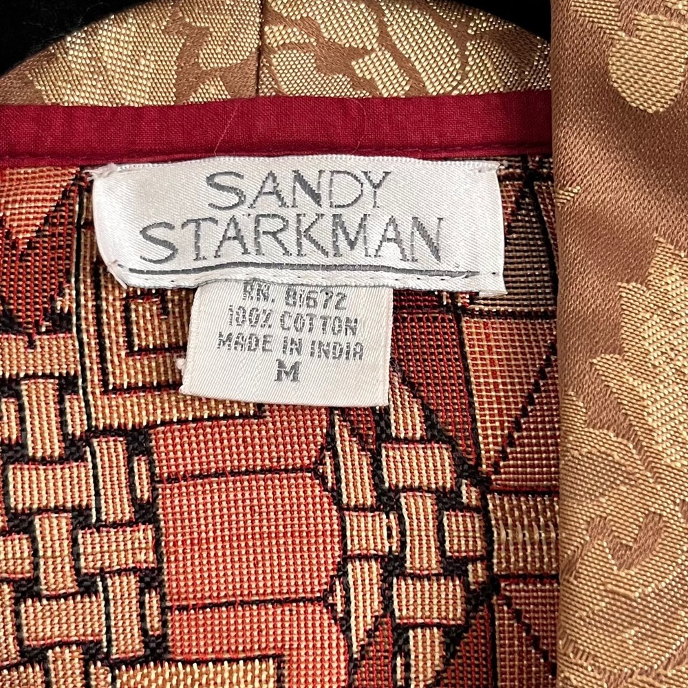 Sandy Starkman Boho Patchwork Tapestry Coat Mixed Media Women' Medium - Picture 3 of 8
